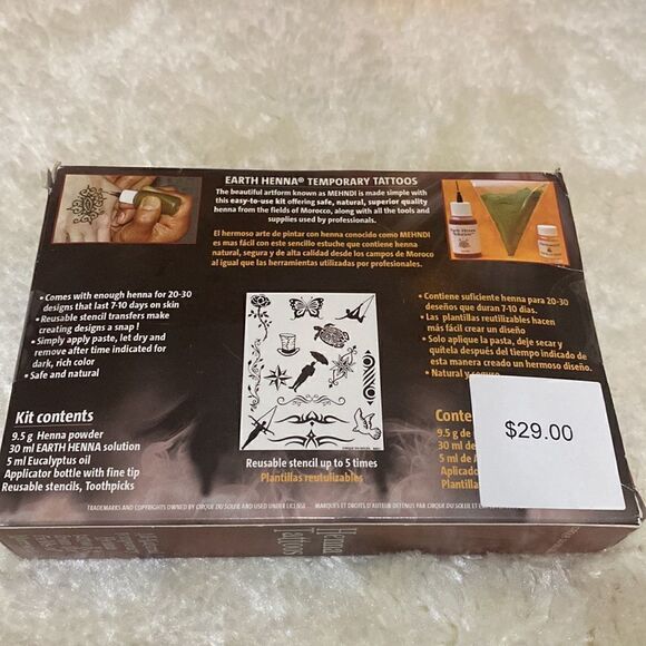 Earth Henna, All Natural Temporary Tattoo Kit. CIRQUE DU SOLEIL Theme. NIB. - Picture 5 of 5